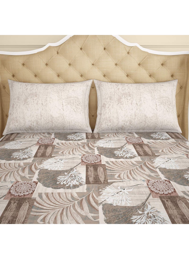 SPACES Spaces 100% Cotton Double Bedsheet Soft Feel Skin Safe Breathable 144 Tc Grey Bedsheet for Double Bed  - Image 4