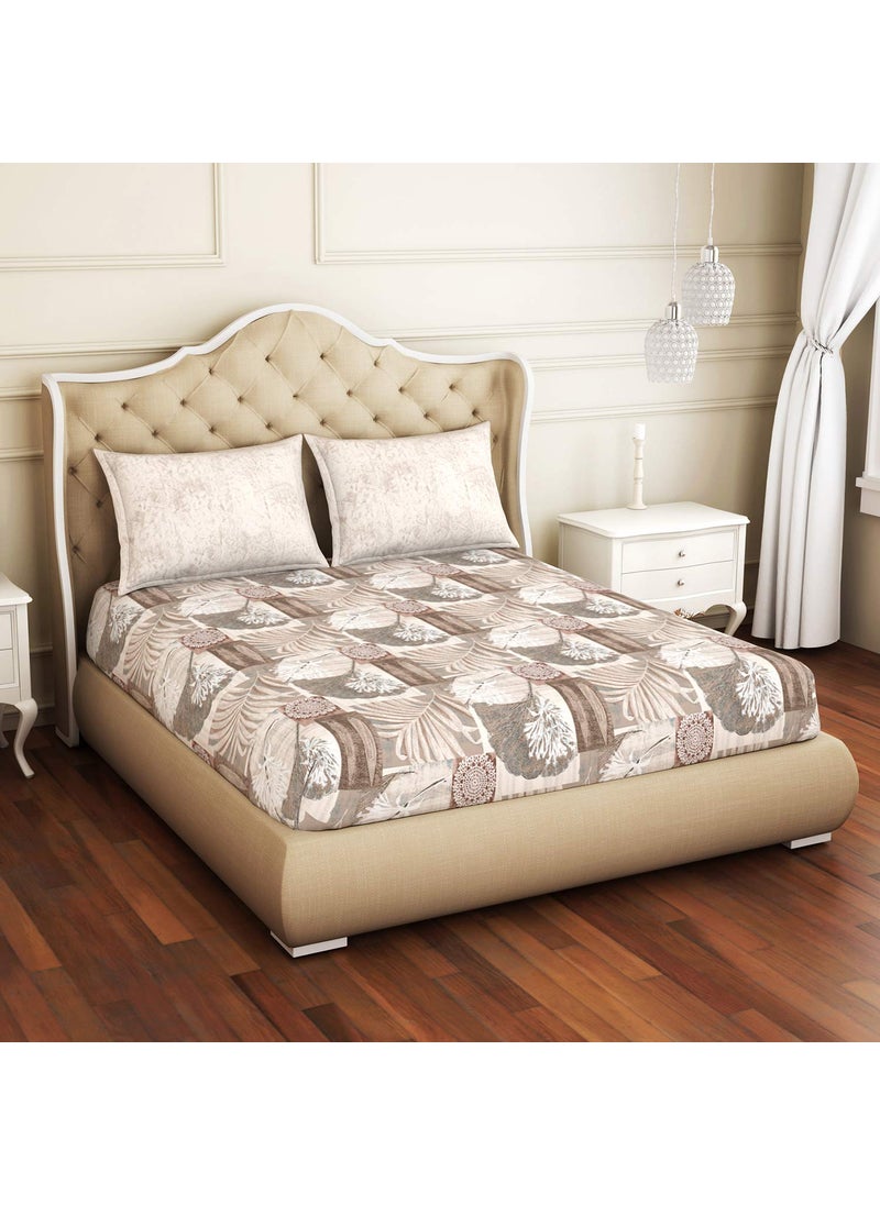 SPACES Spaces 100% Cotton Double Bedsheet Soft Feel Skin Safe Breathable 144 Tc Grey Bedsheet for Double Bed  - Image 2