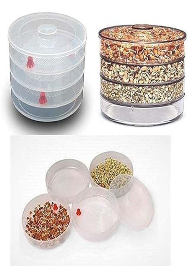 MASHUR FAB Sprouts Maker Box Stackable 4-Tier Sprouting Set for Organic Home Making Fresh Sprouts Beans for Living Healthy Life Sprout Maker - Image 5