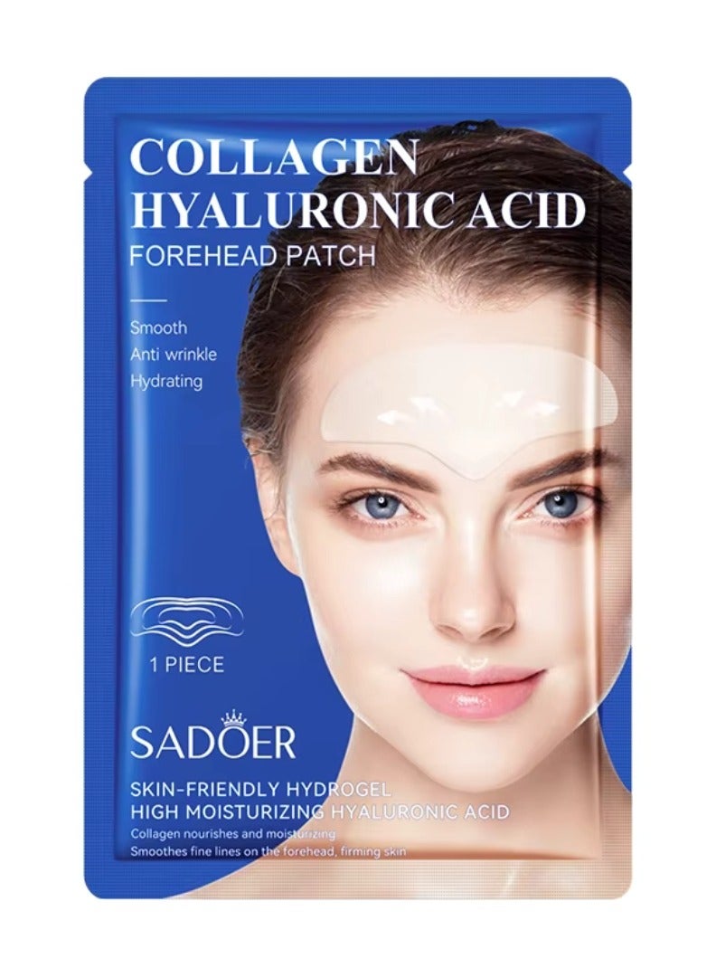 SADOER 10 Pcs Collagen Hyaluronic Acid Forehead Patch Set Smooth Anti Wrinkle Hydrating Nourishing Skin Friendly Hydrogel High Moisturizing Collagen Forehead Patch Reduce Fine Lines Skin Firming Forehead Patches - Image 2