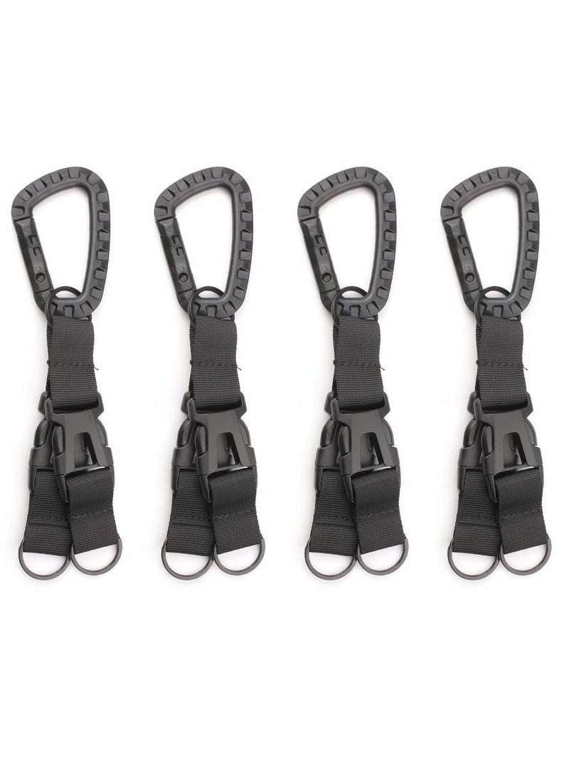 Excefore Multifunction Nylon Military Hanging Buckle Tactical Key Hook Webbing Belt Carabiner Clip Handing Belt Clip Backpack Buckle Waist Bag Holder Accessories 4PCS  - Image 1