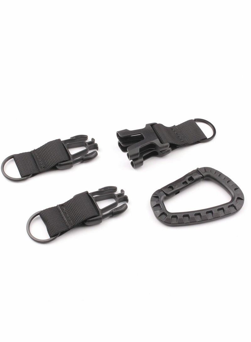 Excefore Multifunction Nylon Military Hanging Buckle Tactical Key Hook Webbing Belt Carabiner Clip Handing Belt Clip Backpack Buckle Waist Bag Holder Accessories 4PCS  - Image 2