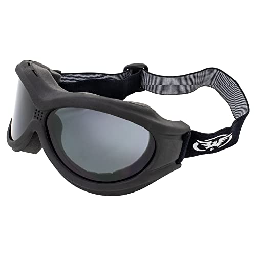 Global Vision Big Ben Motorcycle Goggles with Black Frames + Smoke Lenses - Image 1