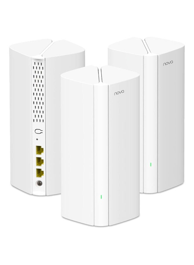 تيندا نظام Nova MX12 AX3000 Mesh Wi-Fi 6 - تغطية Wi-Fi تبلغ 7000 قدم مربع - نظام Wi-Fi Mesh للمنزل بالكامل - وحدة معالجة مركزية رباعية النواة بسرعة 1.7 جيجاهرتز - HE160 - شبكة Gigabit Mesh ثنائية النطاق لأكثر من 160 جهازًا - عبوة من 3 قطع - Image 1
