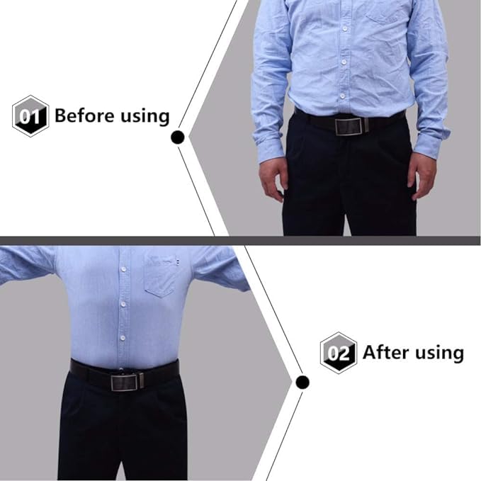 DROPOSALE Shirt Stays Upgrade Adjustable Elastic Garter Military Holder with Non-slip Steel Locking Clamps Pack Of 1 Black Pair - Image 2