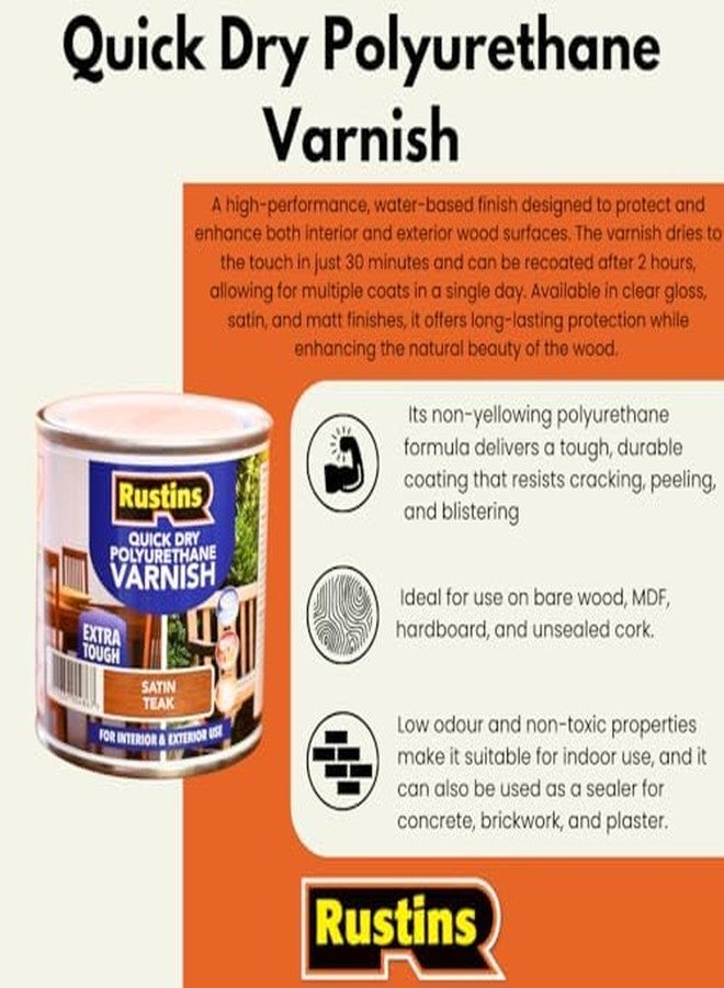 Rustins Quick Dry Polyurethane Varnish Gloss Clear 250ml - Image 5