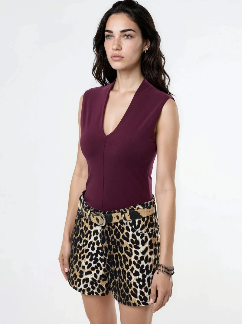 Busem BUSEM V-neck Sleeveless Drape Blouse