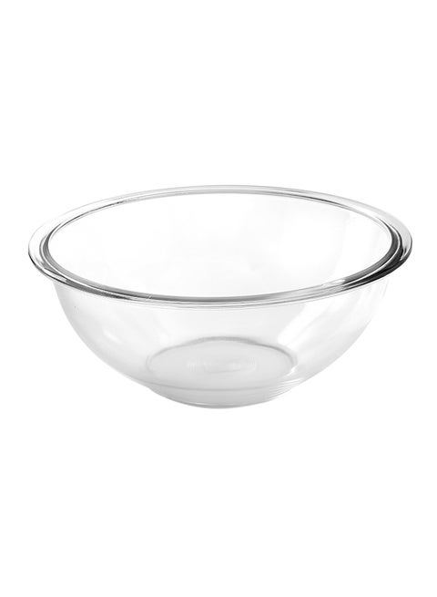 Royalford 0.8 L Borosilicate Glass Mixing Bowl, Serving Bowl | Oven Safe, Microwave Safe, Dishwasher Safe, Baking Accessory | Ideal for Mixing, Serving | Clear | RF2705-GBD Clear 0.8Liters