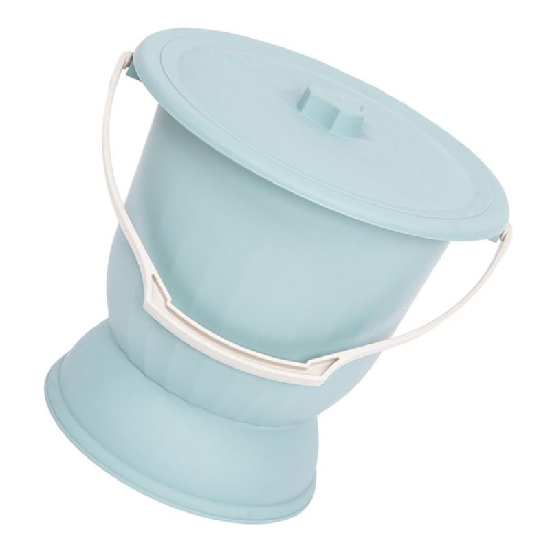 Unisex Portable Bedside Urinal With Lid Compact Design Durable Wear Resistant Material Mist Blue - Image 2
