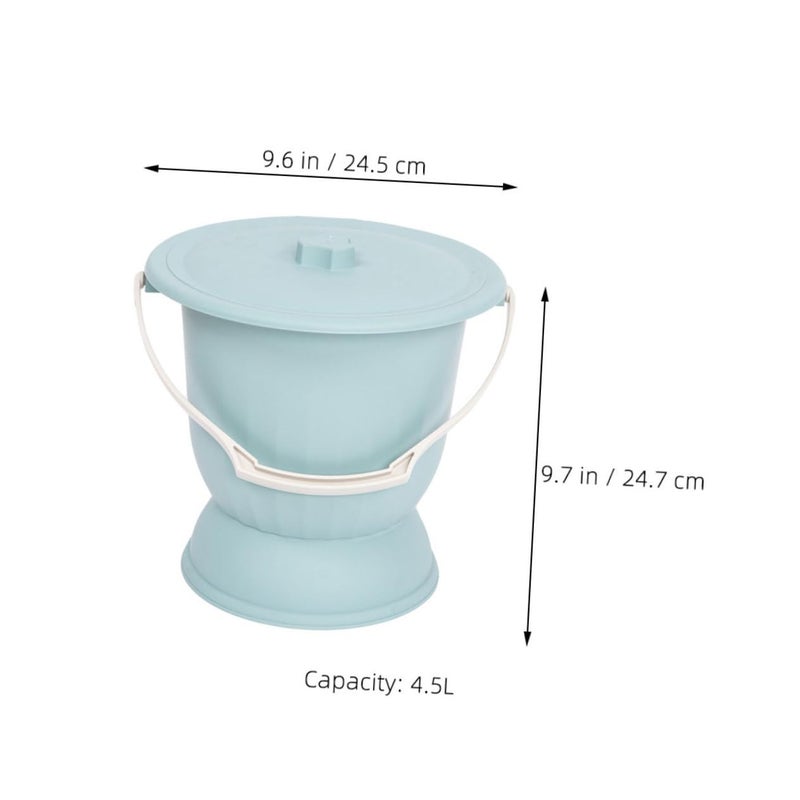 Unisex Portable Bedside Urinal With Lid Compact Design Durable Wear Resistant Material Mist Blue - Image 3