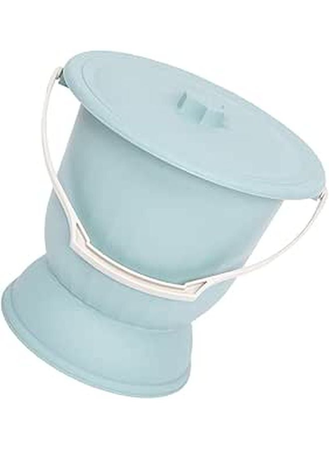 Unisex Portable Bedside Urinal With Lid Compact Design Durable Wear Resistant Material Mist Blue - Image 1