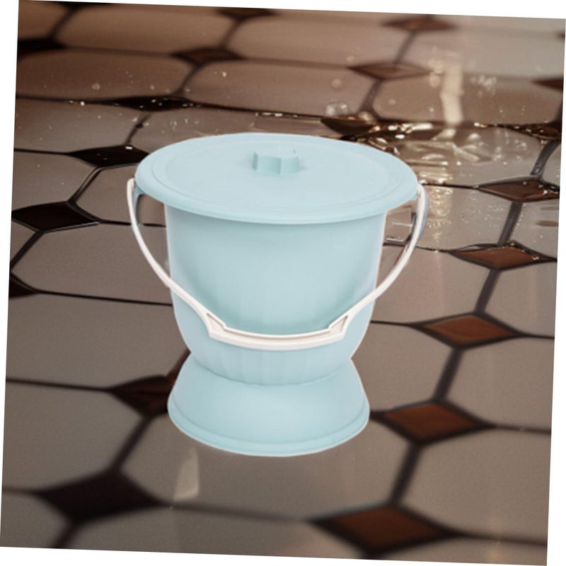 Unisex Portable Bedside Urinal With Lid Compact Design Durable Wear Resistant Material Mist Blue - Image 5