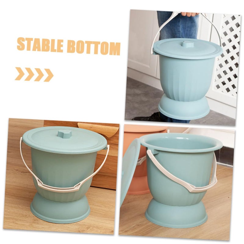 Unisex Portable Bedside Urinal With Lid Compact Design Durable Wear Resistant Material Mist Blue - Image 4