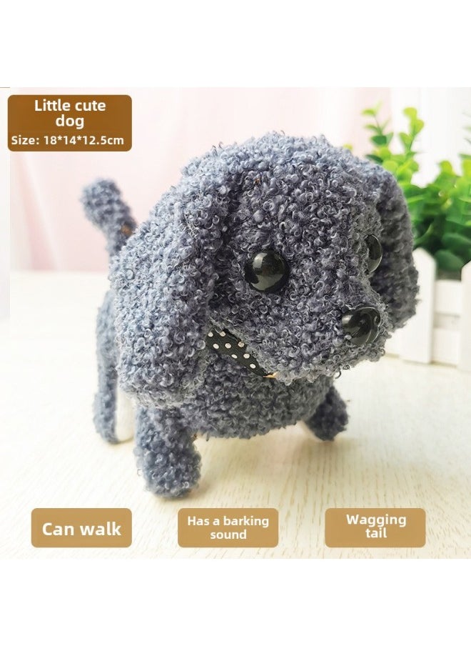 Toy Dog Children Plush Electric Toy Walking Dog Electric Dog Stall Electronic Puppy Pet-Color:Little Cute Dog [grey]  - Image 1