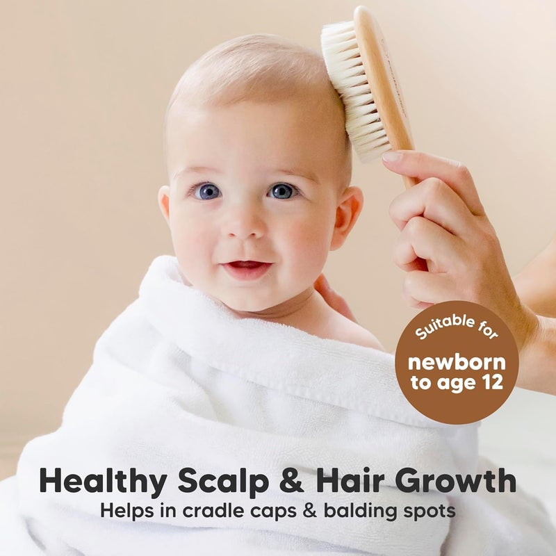 KeaBabies Baby Wooden Hairbrush Set - Image 3