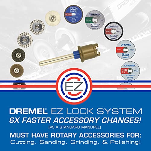 Dremel 160-Piece Rotary Tool Accessory Kit with EZ Lock Technology - 1/8" Shank - Cutting Bits, Polishing Wheel and Compound, Sanding Drums & Disc (710-08) - Image 5