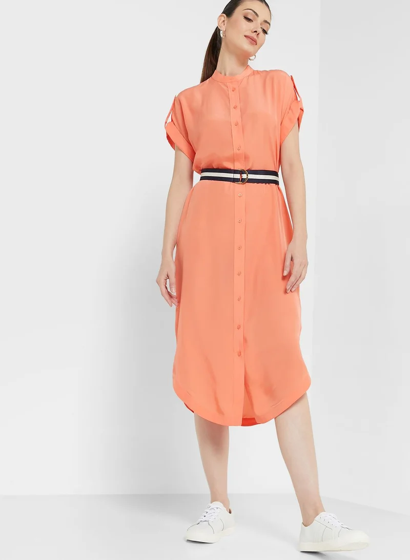 Lauren Ralph Lauren Belted Poplin Dress