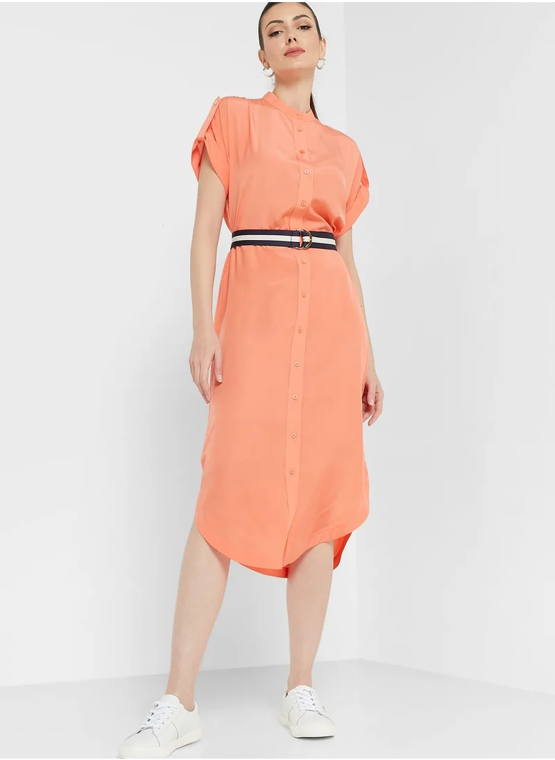 Lauren Ralph Lauren Belted Button Detail Dress