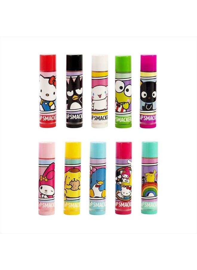 Lip Smacker Sanrio Hello Kitty and Friends 10 Piece Flavored Lip Balm Party Pack, Clear Matte, For Kids, Men, Women, Dry Lips, My Melody, Little Twin Stars, and Chococat  - Image 2
