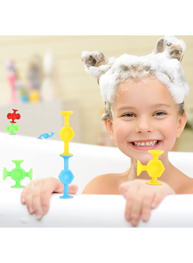 KASTWAVE Suction Cup Bath Toy Set For Toddlers 16 Pcs Colorful Silicone Sucker Toys With Dinosaur Egg Storage Fun Learning And Travel Toys For Kids Ages 3 And Up Perfect For Boys And Girls - Image 4