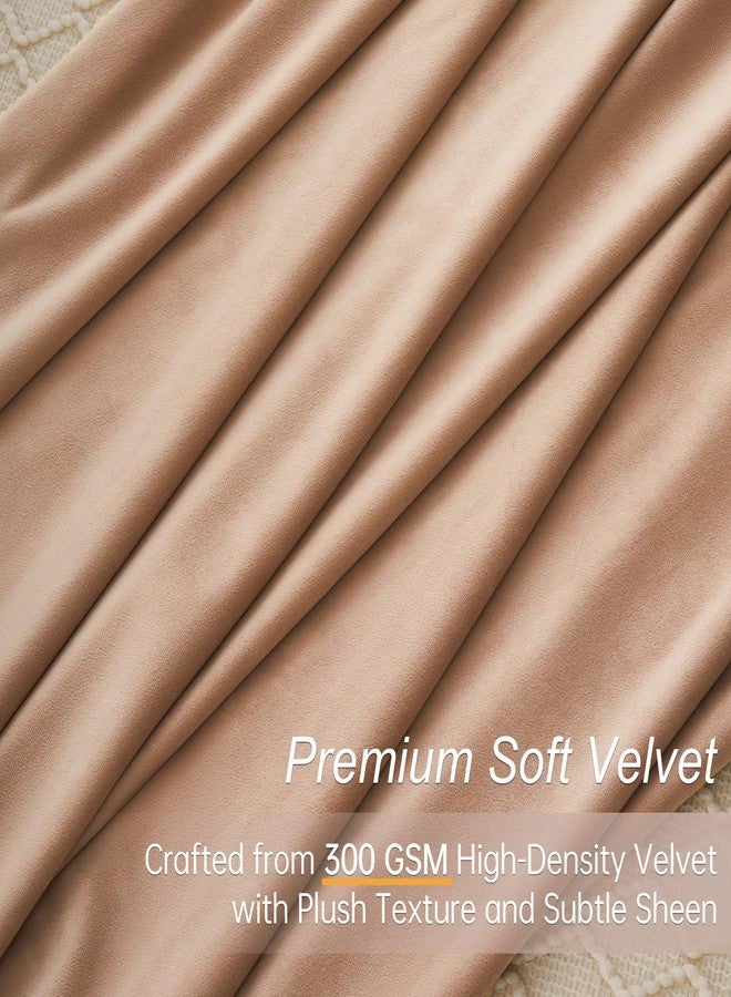 Topfinel Velvet Curtains Blackout Curtains 84 Inches Long, Blush Pink Beige Rose Gold Room Darkening Thermal Insulated Soundproof Modern Nursery Rod Pocket Crushed Velvet Drapes for Bedroom 2 Panels - Image 3