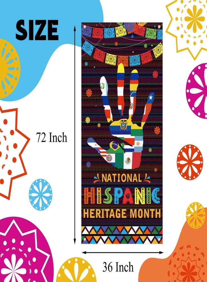 Yarcooly Hispanic Heritage Month Door Cover Latin American Banner Spanish Classroom Decorations National Hispanic Heritage Month Decorations for Classroom Home - Image 2