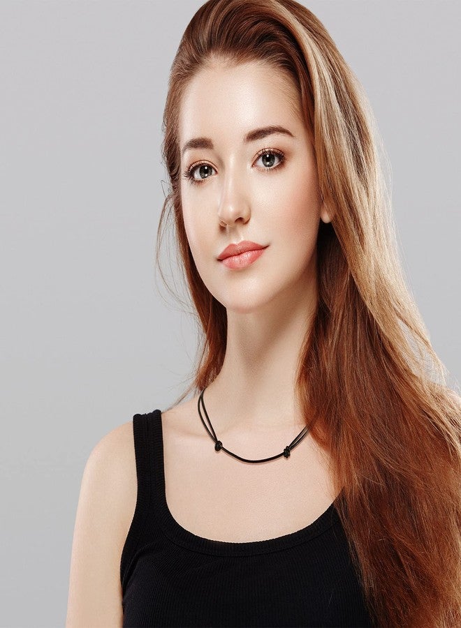 Inbagi 5 Pieces Leather Necklace Cord Choker with Clasp Sturdy Double Knotted Cord Necklace Adjustable Rope Chain Minimalist Jewelry for Women Men - Image 3