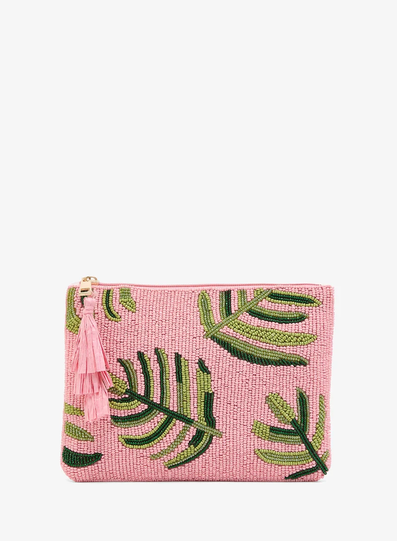 Embroidered Beaded Clutch