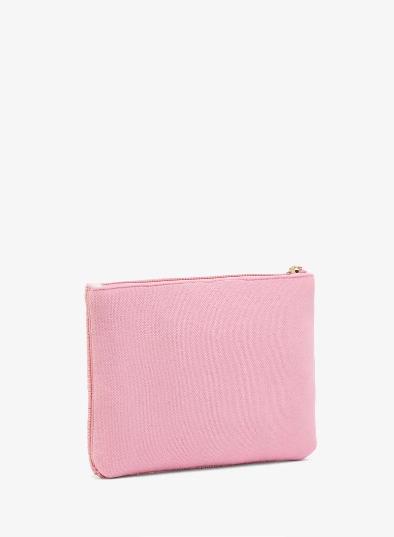 Ginger Boutique Pink Embroidered Beaded Clutch for Women | Best Price UAE