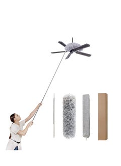 TYCOM Microfiber Duster with Extendable Pole Extra Long Feather Duster for Cleaning Bendable Head Scratch Resistant Cover Washable Duster for Ceiling Fan Furniture and Cars.  - Image 1