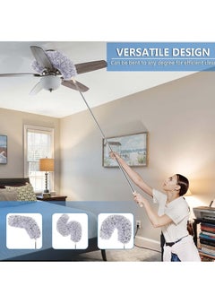 TYCOM Microfiber Duster with Extendable Pole Extra Long Feather Duster for Cleaning Bendable Head Scratch Resistant Cover Washable Duster for Ceiling Fan Furniture and Cars.  - Image 2