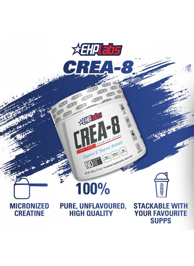 EHP Labs EHP Labs CREA-8 Creatine Monohydrate Powder - Creatine Powder for Building Lean Muscle Mass, Improves Strength & Power, Supports Brain Health - 100 Servings (500g)  - Image 5