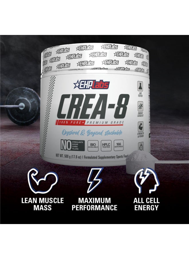EHP Labs EHP Labs CREA-8 Creatine Monohydrate Powder - Creatine Powder for Building Lean Muscle Mass, Improves Strength & Power, Supports Brain Health - 100 Servings (500g)  - Image 4