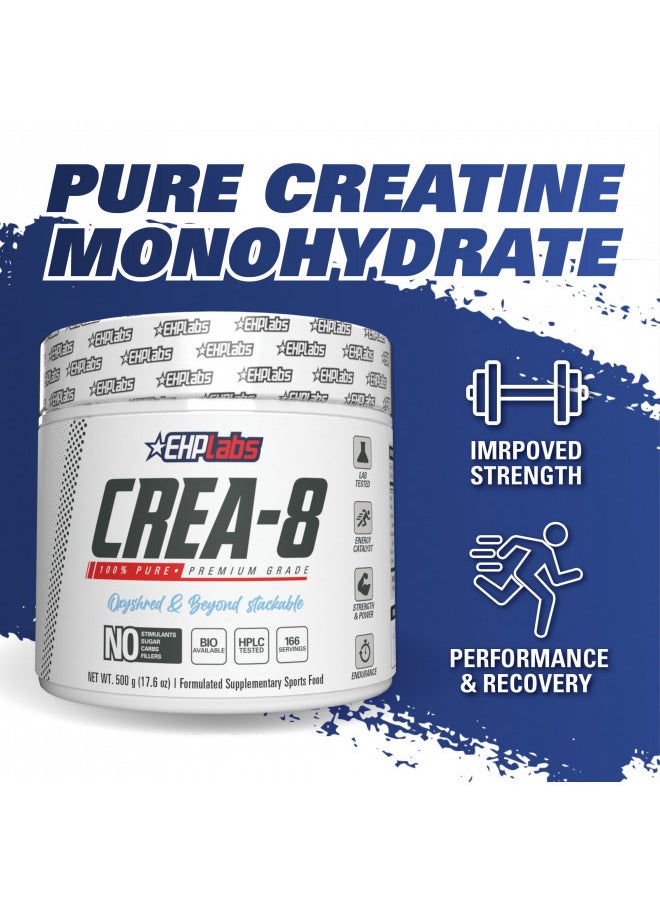 EHP Labs EHP Labs CREA-8 Creatine Monohydrate Powder - Creatine Powder for Building Lean Muscle Mass, Improves Strength & Power, Supports Brain Health - 100 Servings (500g)  - Image 3
