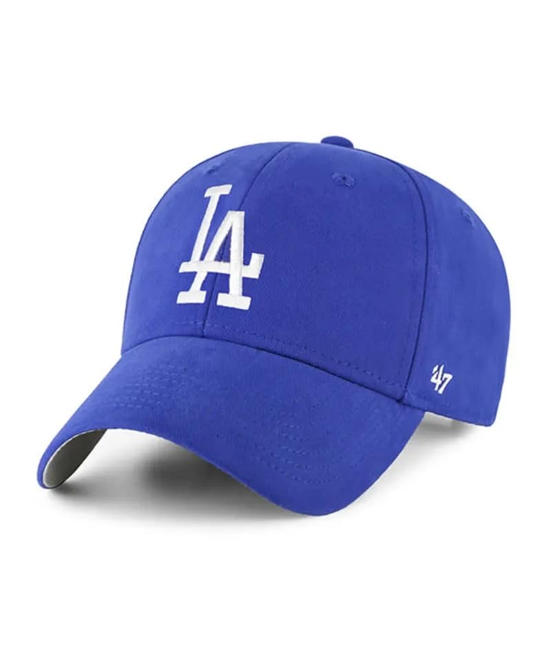 47 Los Angeles Dodgers Kids Hat Boys Girls (4-7 Years) Basic MVP Adjustable Cap, Royal Blue - Image 1