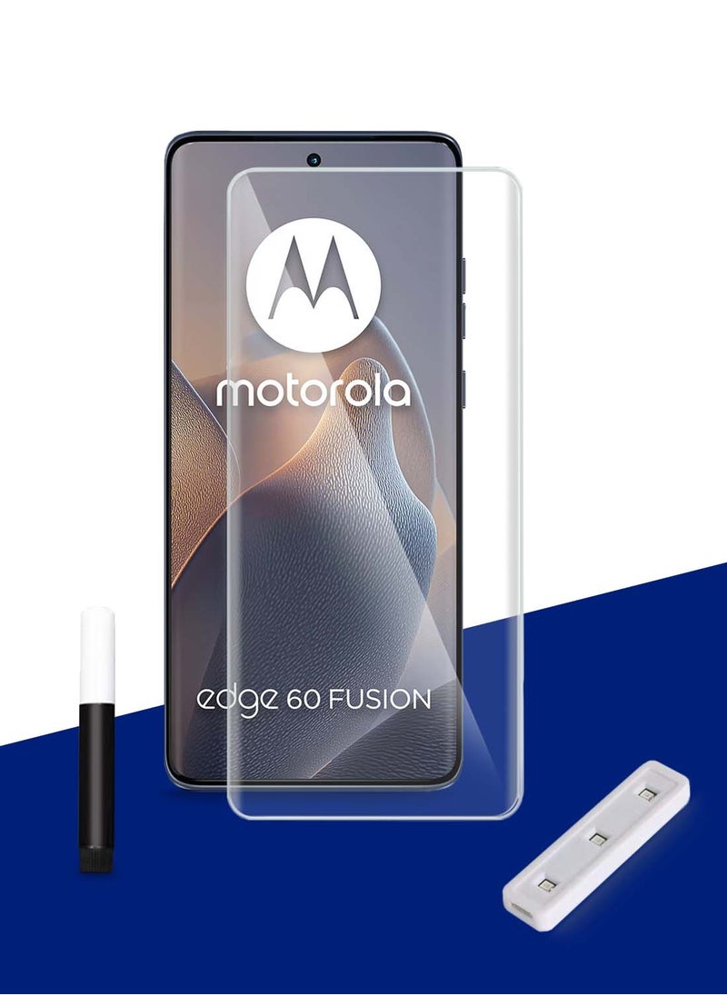 Wtech - Motorola Edge 60 / Motorola Edge 60 Fusion 5G 2025 Premium Curved Edges UV Full Glue Full Cover Tempered Glass Screen Protector (MSGUCN) - Clear - Image 1