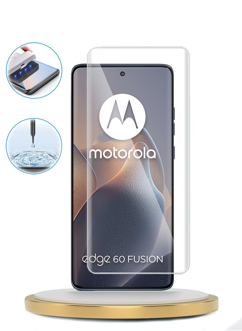 Wtech - Motorola Edge 60 / Motorola Edge 60 Fusion 5G 2025 Premium Curved Edges UV Full Glue Full Cover Tempered Glass Screen Protector (MSGUCN) - Clear - Image 1