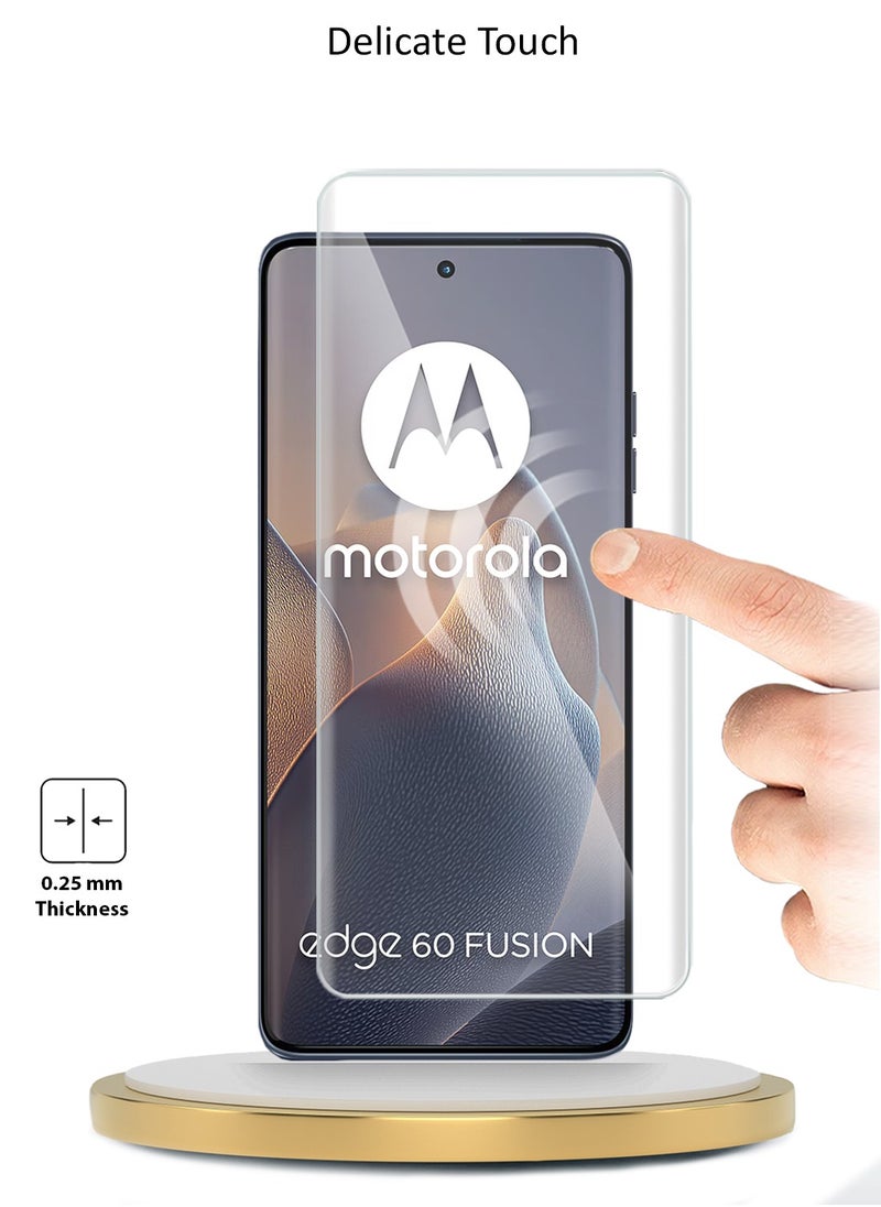 Wtech - Motorola Edge 60 / Motorola Edge 60 Fusion 5G 2025 Premium Curved Edges UV Full Glue Full Cover Tempered Glass Screen Protector (MSGUCN) - Clear - Image 1