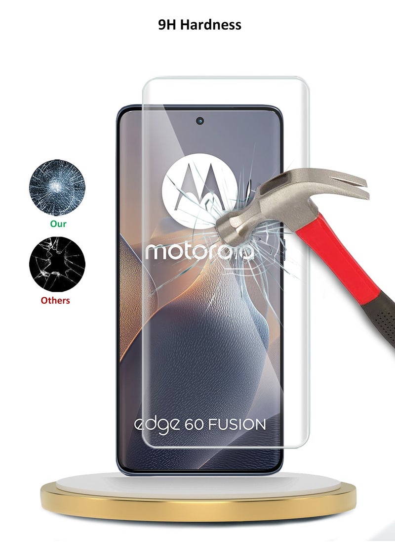 Wtech - Motorola Edge 60 / Motorola Edge 60 Fusion 5G 2025 Premium Curved Edges UV Full Glue Full Cover Tempered Glass Screen Protector (MSGUCN) - Clear - Image 1
