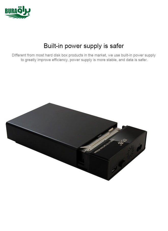 BURAQ حافظة قرص صلب خارجي ثابت واجهة USB3.0 عالمية بحجم 2.5 / 3.5 بوصة لأجهزة الكمبيوتر المحمولة / المكتبية، السعة القصوى المدعومة: 10TB  - Image 5