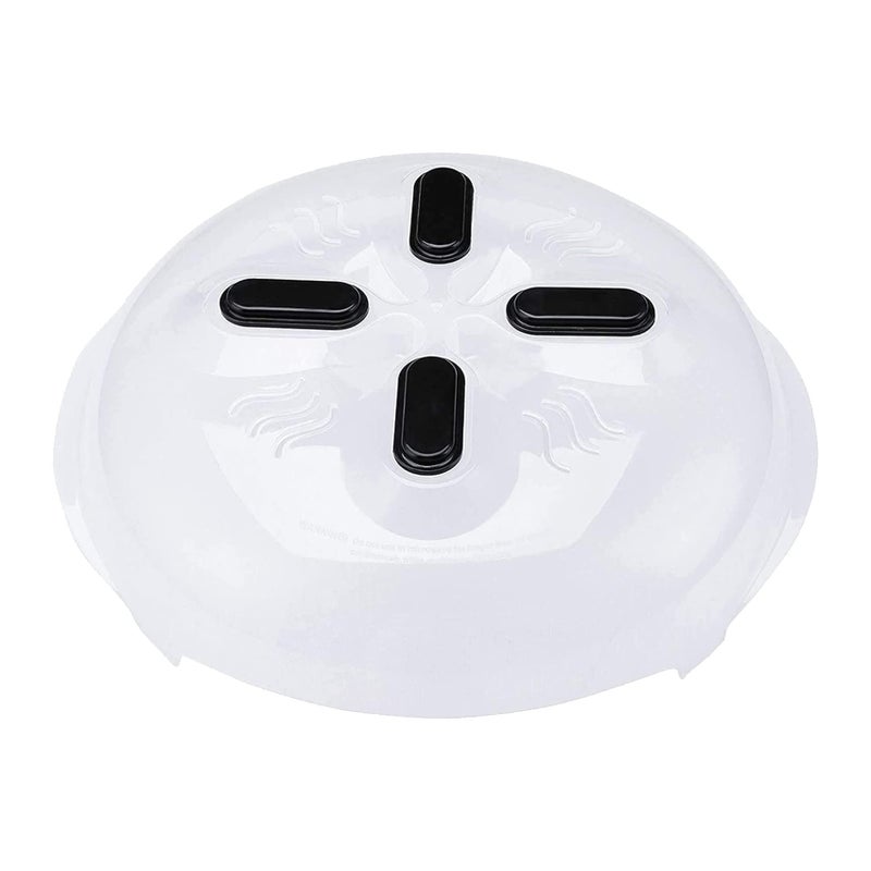 HOVER COVER HOVER COVER Magnetic Microwave Splatter Cover Clear Microwave Cover for Food  Vented  Magnetic 12inch Food Grade Plate Cover BPA Free  Black 