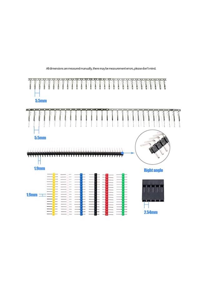 PROMASS promass 1191Pcs 2.54mm Pitch 1 2 3 4 5 6 7 8 9 10 Pin Housing Connector and Male Female Crimp Pins with Pin Header and 10 Wire Rainbow Color Flat Ribbon IDC Cable Compatible with Dupont Connector Kit  - Image 4