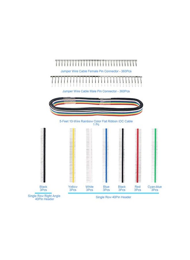 PROMASS promass 1191Pcs 2.54mm Pitch 1 2 3 4 5 6 7 8 9 10 Pin Housing Connector and Male Female Crimp Pins with Pin Header and 10 Wire Rainbow Color Flat Ribbon IDC Cable Compatible with Dupont Connector Kit  - Image 2