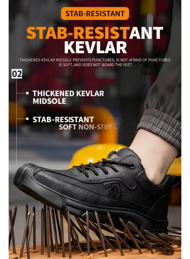 سكاي فيو أحذية عمل آمنة للرجال، نعل علوي من البولي يوريثان مع رباط، أحذية مريحة للصناعة أو البناء، مضادة للانزلاق، مرنة، خفيفة الوزن، مقاومة للزيت، طاردة للماء. مقاسات من 40 إلى 46 - Image 3