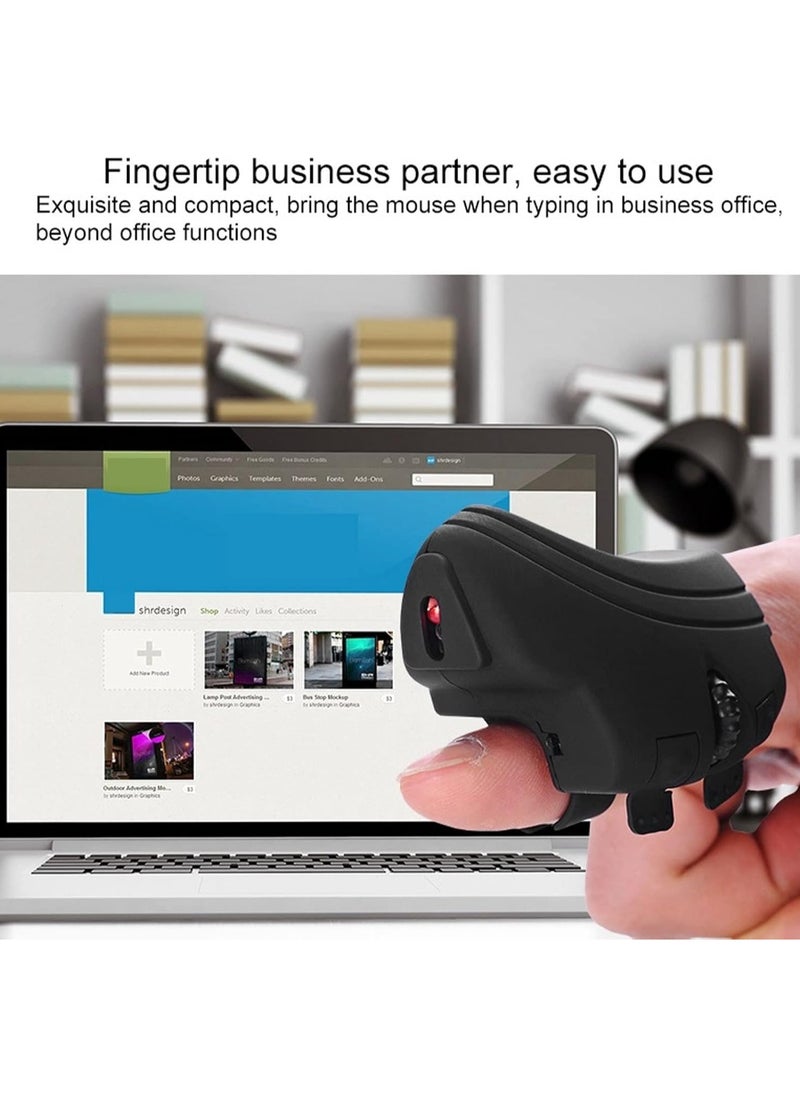 Generic - Wireless Finger Mouse, 2.4ghz Handheld Ergonomic Trackball Mouse Mini Usb Gaming Mouse Rechargeable Portable Lazy Finger Rings Mouse with 1000dpi Optical Sensor for Pc Laptop - Image 1