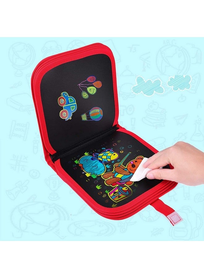 PLUSPOINT Erasable Doodle Book for Kids Toddlers Activity Toys Reusable Drawing Pads with Watercolor Pens,Travel Art Toy, Road Trip Car Game Writing Painting Set for Boys and Girls (6 Pages) - Image 5