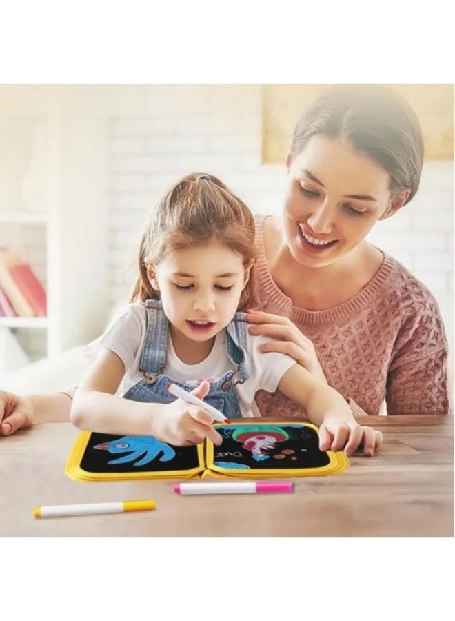 PLUSPOINT Erasable Doodle Book for Kids Toddlers Activity Toys Reusable Drawing Pads with Watercolor Pens,Travel Art Toy, Road Trip Car Game Writing Painting Set for Boys and Girls (6 Pages) - Image 4