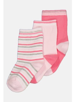 RBX Kids Girl 3 Pair Yarn Dye Crew Socks, Multicolor  - Image 2