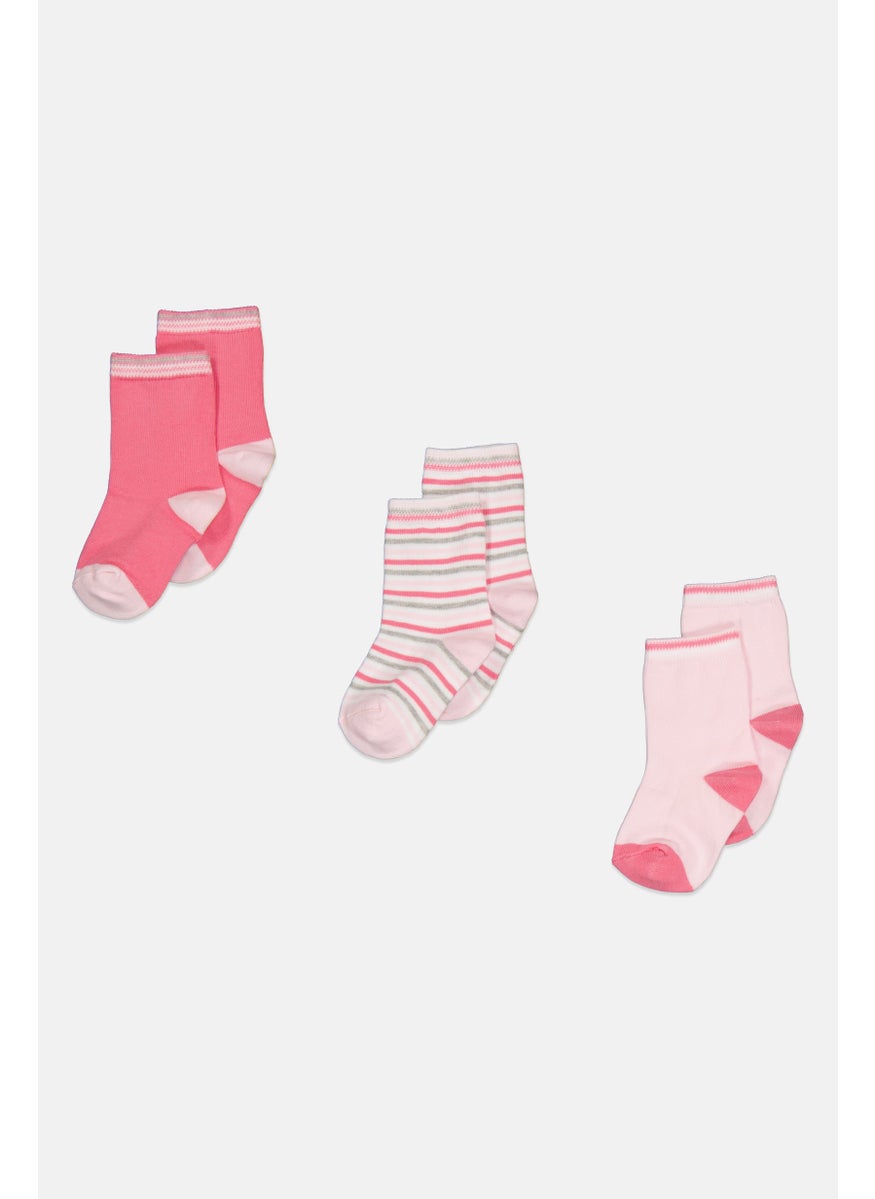 RBX Kids Girl 3 Pair Yarn Dye Crew Socks, Multicolor  - Image 1