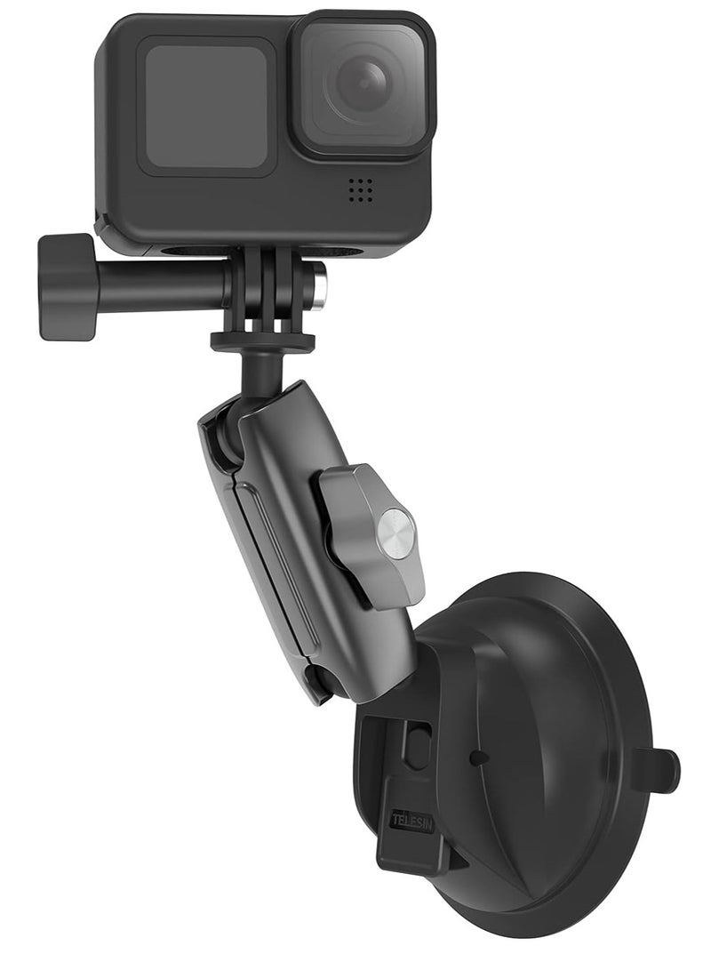 TELESIN Action Camera Universal Suction Cup Mount 360 Degree Rotatable for GoPro, Insta360, DJI Osmo Action, Osmo Pocket and Mobile Phone - Image 1